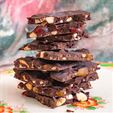 Chocolate Bark with Almonds, Candied Fruit and Sea Salt Recipe